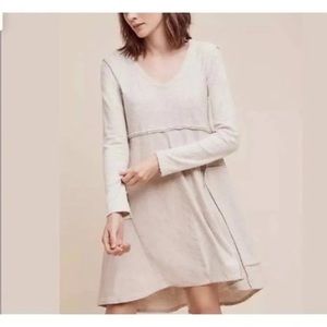 Maeve Anthropologie Dress Linen Patch Cream / Oatmeal Size Small Petite SP